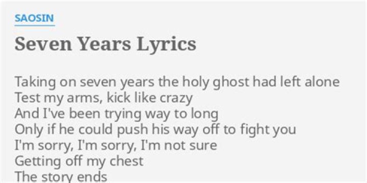 Saosin - Seven Years Lyrics Meaning