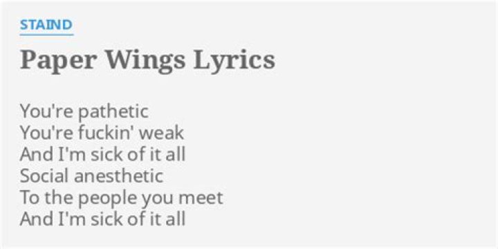 Staind - Paper Wings Lyrics Meaning