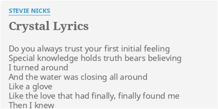 Stevie Nicks - Crystal Lyrics Meaning
