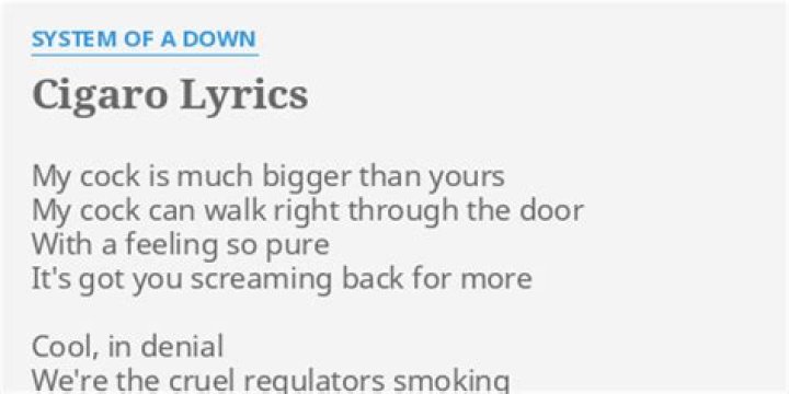 System of a Down - Cigaro Lyrics Meaning