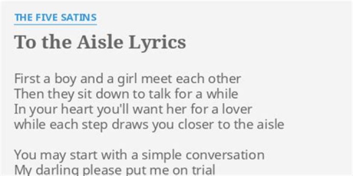 The Five Satins To The Aisle Lyrics Spanish Translation