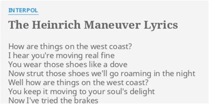 The Heinrich Maneuver Lyrics Meaning