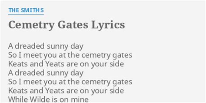 The Smiths - Cemetery Gates Lyrics Meaning