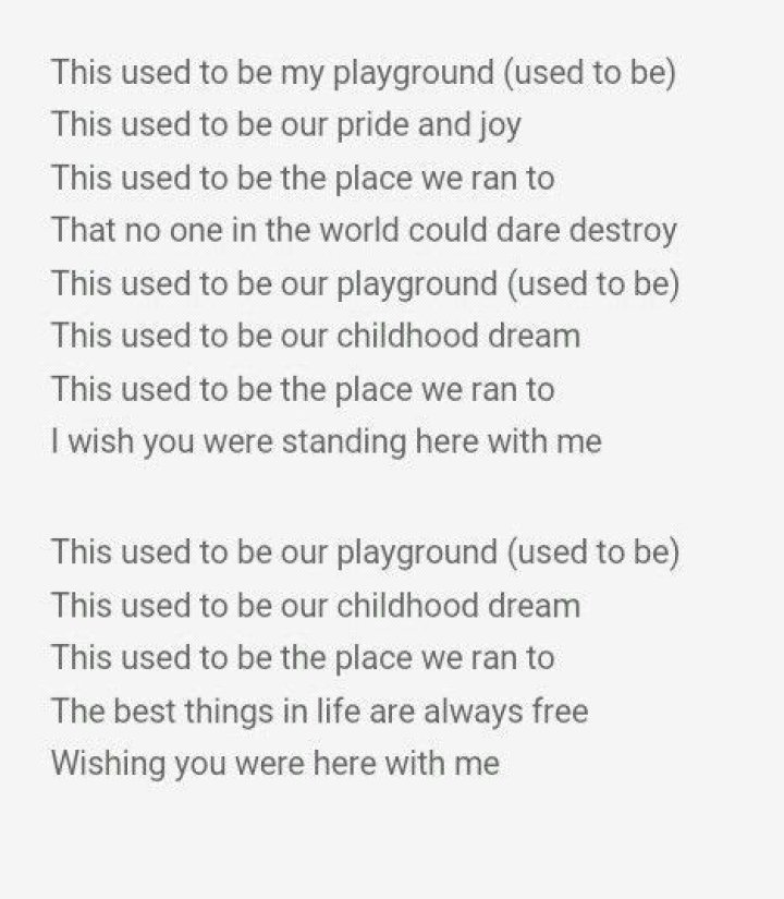 This Used to Be My Playground Lyrics Meaning