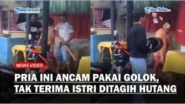 Viral Video Pria Ancam Wanita dengan Sajam, Pelaku Tak Terima Ditagih Utang