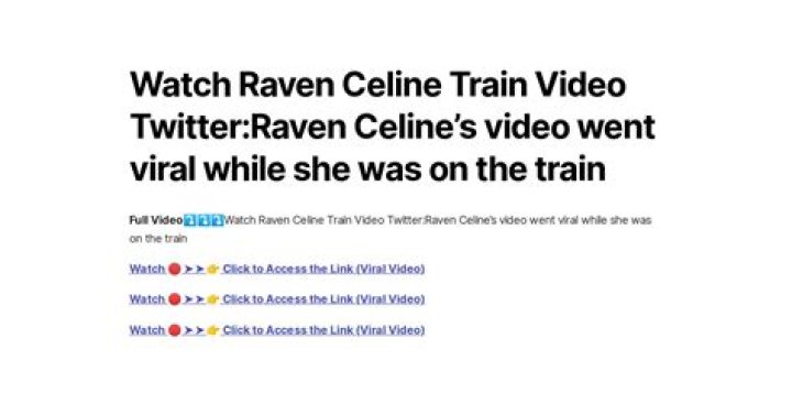 Whatch: Raven Celine Train Video Twitter Viral On Social Media Platforms