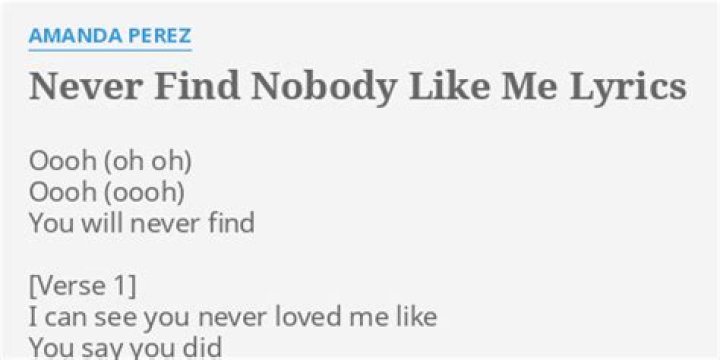 You will never find nobody like me lyrics